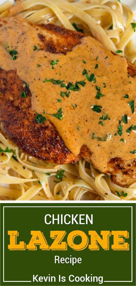 This Creole-inspired recipe for Chicken Lazone features succulent pan-fried chicken in an expertly seasoned cream sauce. Serve over pasta! Chicken Lazone Recipe, Fried Chicken Boneless, Fried Chicken Sauce, Chicken Lazone, Chicken Linguine, Chicken Pasta Dishes, Southern Recipes Soul Food, Pan Fried Chicken, Recipe For Chicken