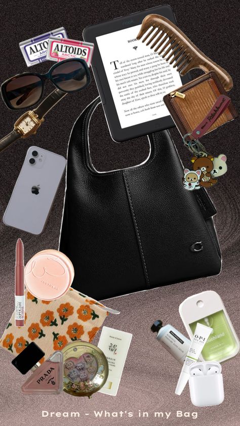 Bag: Coach Lana 23, Wallet: Fossil Logan RFID Small Bifold, eReader: NOOK GlowLite 4 What's In My Bag, In My Bag, What In My Bag, 21st Birthday Gifts, Bags Aesthetic, My Bag, Material Girls, Coach Bag, Spread Love