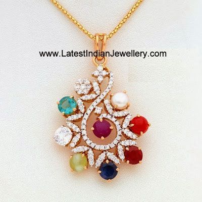 Navaratna Pendants, Navratan Pendant, Navratna Jewellery, Navaratna Jewellery, Pendent Gold, Gold Pendent, Diamond Pendants Designs, Designer Diamond Jewellery, Diamond Necklace Designs