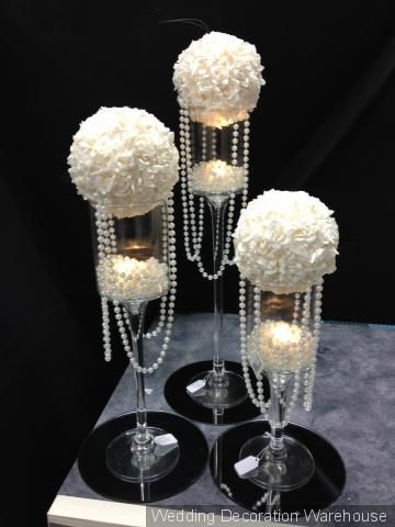 20s Christmas, Pearl Themed Party, Diamond Wedding Theme, Cylinder Centerpieces, Pearls Wedding Theme, Pearls Aesthetic, Catering Decor, Hollywood Christmas, Pearl Bridal Shower