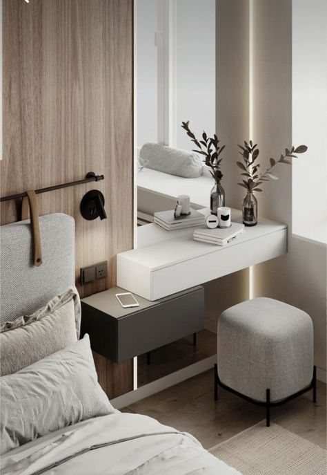 Eksterior Modern, Dressing Table Design, Modern Bedroom Interior, غرفة ملابس, Bedroom Bed Design, Bedroom Furniture Design, Room Design Bedroom, Table Ideas, Home Room Design