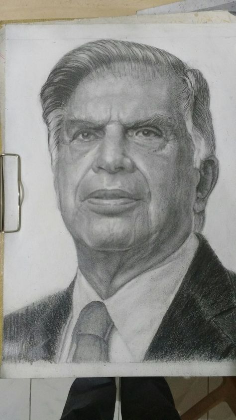 Ratan Tataji Pencil Portrait Ratan Tata Pencil Sketch, Ratan Tata Sketch, Tata Drawing, Ratan Tata, Charcoal Portraits, Black And White Art Drawing, Frame Gallery, Photo Frame Gallery, Portrait Sketches