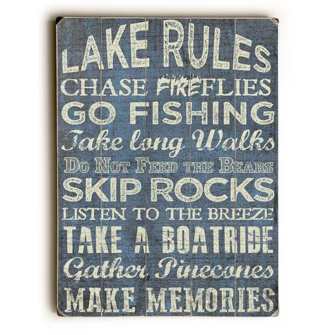 Lake Rules, Lake Time, Lake Decor, Lake Signs, Lake Living, Lake Cottage, Lake Cabins, Lake House Decor, Wood Wall Decor