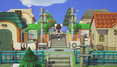 Acnh Rooms, Neighborhood Ideas, Japanese Neighborhood, Ac Ideas, City Neighborhood, Animal Crossing 3ds, Animal Crossing Wild World, Island Theme, Acnh Ideas