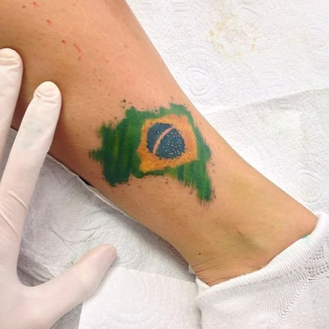 Brazil Tattoo Ideas, Brazil Tattoo, Mexican Tattoo, Wrist Tattoos For Guys, Flag Tattoo, Cool Small Tattoos, Calf Tattoo, Symbol Tattoos, Half Sleeve Tattoo