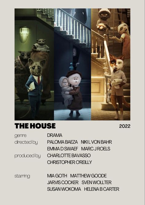 movie poster, stop motion The House Movie, Stop Motion Movies, House Movie, Jarvis Cocker, Matthew Goode, O Reilly, Stop Motion, Movie Poster, The House