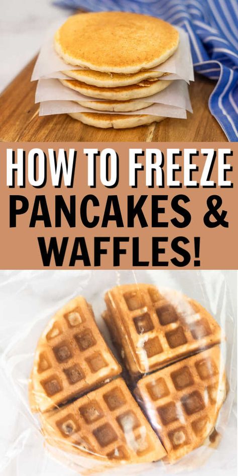 Save time and money when you learn how to freeze pancakes. You will love having these on hand for busy mornings. Make And Freeze Pancakes, Easy Breakfast To Freeze, Frozen Breakfast Prep, Freezing Pancakes How To, How To Freeze Waffles, Pancake Freezer Recipe, Homemade Frozen Waffles, How To Freeze Pancakes, Homemade Frozen Pancakes