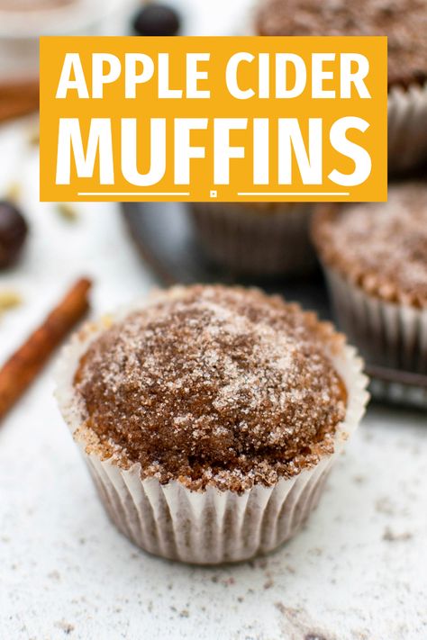 These vegan apple cider muffins are a delightful autumn treat. They are topped with a sugar coating flavoured with some delicious warm spices. Apple Cider Muffins Easy, Apple Cider Oatmeal Muffins, Gluten Free Apple Cider Muffins, Apple Cider Cheesecake Muffins, Vegan Apple Cider Muffins, Apple Cider Muffins, Vegan Pastries, Plant Based Desserts, Healthy Vegan Desserts