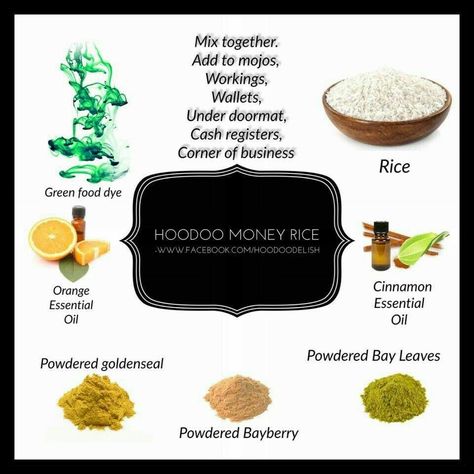 Money Rice, Hoodoo Conjure Rootwork, Hoodoo Rootwork, Hoodoo Magic, Hoodoo Conjure, Hoodoo Spells, Magickal Herbs, Voodoo Hoodoo, Voodoo Spells