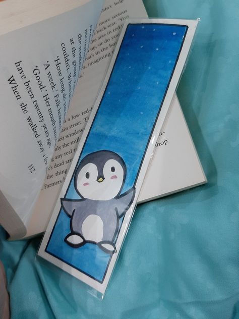 Hand painted watercolor bookmarks penguins Penguin Bookmark, Homemade Bookmarks, Penguin Drawing, Bookmark Ideas, Creative Bookmarks, Watercolor Bookmarks, Bookmarks Kids, Harry Potter Crafts, Art Attack