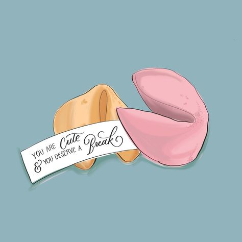 Procreate illustration | procreate lettering | fortune cookie illustration | digital illustration | cute quote | fun quotes | wtfshouldiletter Fortune Cookie Illustration, Cookie Tattoo, Cookie Illustration, Cookies Cute, Cheerful Quotes, Cute Quote, Procreate Illustration, Procreate Lettering, Illustration Procreate