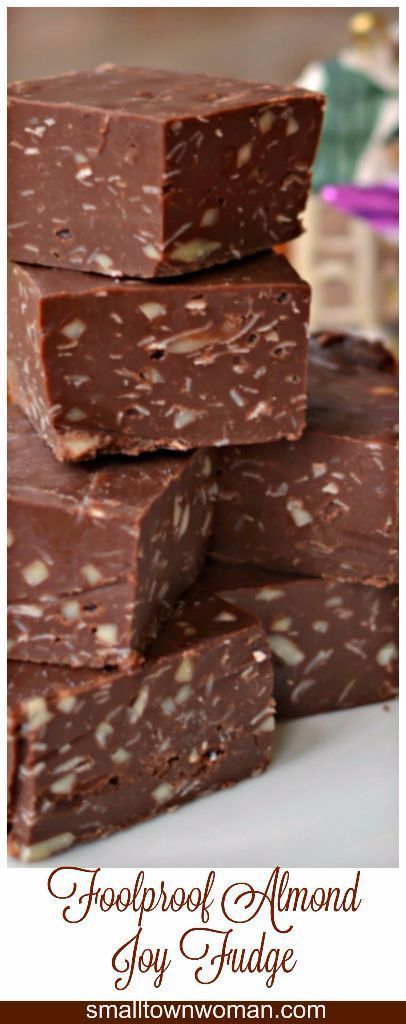 Foolproof Almond Joy Fudge is a sweet creamy combo of chocolate, almonds and coconut!  So if you have five minutes and the desire to make a creamy sweet treat to share with your loved ones I got your back. حلويات عربية, Fudge Bars, I Got Your Back, Almond Joy, Oreo Dessert, Homemade Candies, Chocolate Almonds, Yummy Sweets, Got Your Back