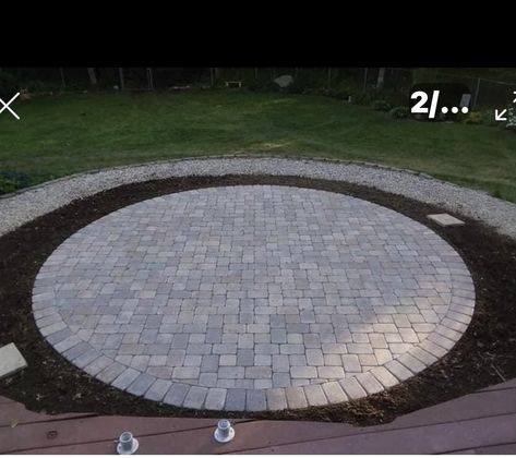 Circle Patio, Backyard Landscapes, Circular Patio, Fire Pit Landscaping, Patio Landscaping, Concrete Patio, Backyard Projects, Backyard Ideas, Backyard Landscaping Designs