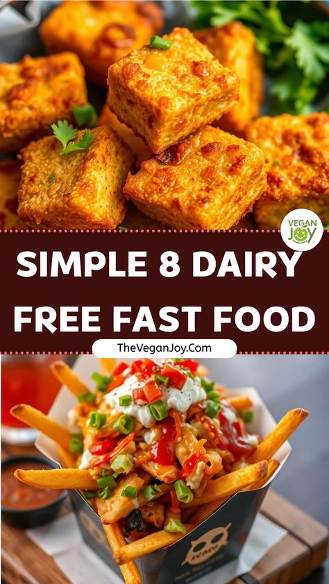 Whip up these 8 dairy-free fast food classics in your own kitchen Dairy Free Fast Food, Fast Food Recipes, Nacho Fries, Ube Recipes, Bbq Jackfruit, Vanilla Ice Cream Recipe, Vegan Ranch, Gourmet Vegan, Happy Dance