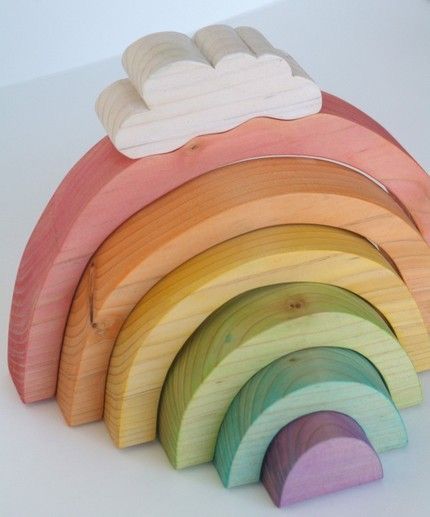 Dear Baby, Wooden Rainbow, Wooden Car, Natural Toys, Waldorf Toys, Pull Toy, Montessori Toys, Rainbow Baby, Wood Toys