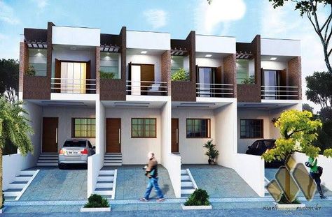 Condos Luxury Apartments Exterior, Quadruplex Apartment, 4plex Apartment Plans, Quadruplex House, Fourplex Apartments, 4 Unit Apartment Building Plans, Small Apartment Building Exterior, Condos Exterior, Modern Row House Design