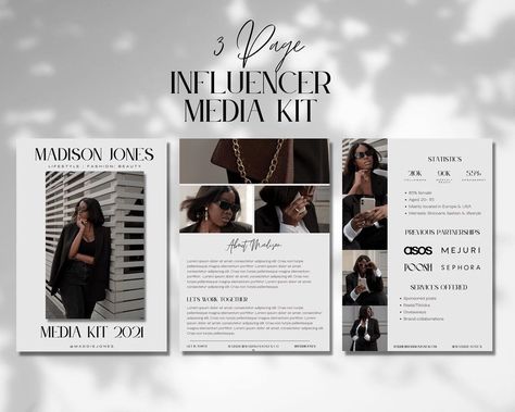 Media Kit Examples, Blogger Media Kit, Influencer Media Kit, Media Kit Template, Dream Client, Press Kit, Media Kit, Social Media Branding, Brand Guidelines