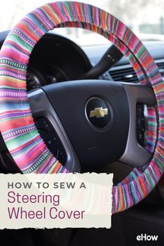 Steering Wheel Cover Diy, Fabric Art Diy, Fabric Sewing Patterns, Free Sewing Pattern, Sewing Tutorials Free, Small Sewing Projects, Craft Stuff, Diy Making, Sewing Class