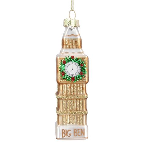 Unusual Christmas Decorations, Gisela Graham Christmas, London Big Ben, London Clock, Big Ben London, Gisela Graham, Lego Construction, Iconic London, Glass Tree