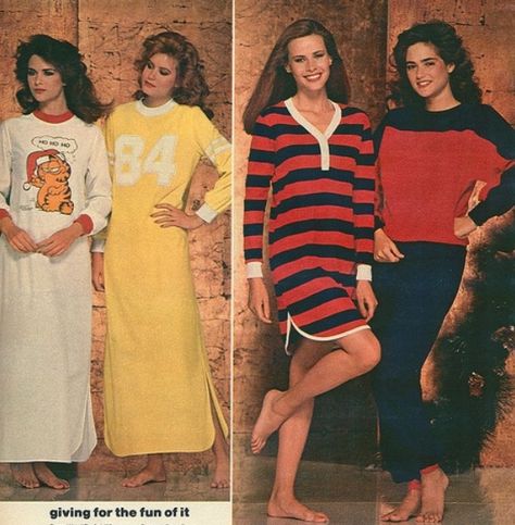 80s pajamas from a old jcpennys catalog. 80s Pajamas Aesthetic, 80s Pyjamas, 1970s Pajamas, 80s Pjs, 80s Pajamas, 70s Pajamas, 80s Loungewear, 90s Pajamas, 90s And 2000s Fashion