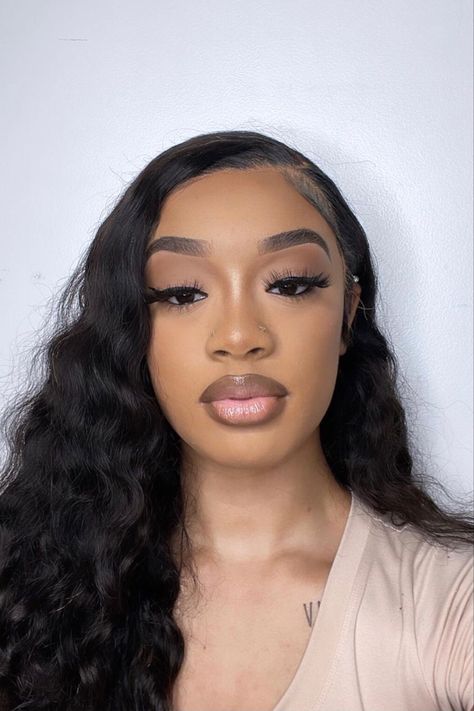 Soft Make Up Look Natural Black Women, Natural Makeup For Black Women Light Skin, Soft Beat Makeup Light Skin, Makeup Looks Natural Black Women, Light Makeup Looks Black Women, Light Beat Makeup Black Women, Natural Makeup With Lashes, Natural Birthday Makeup, Soft Glam Makeup Black Women Light Skin