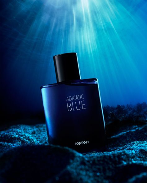 Koton Adriatic Blue on Behance Holidays Photoshoot, Pub Parfum, Perfume Ads, Blue Bg, Art Direction Advertising, Holiday Photoshoot, Perfume Ad, Smart Ring, Background Blue