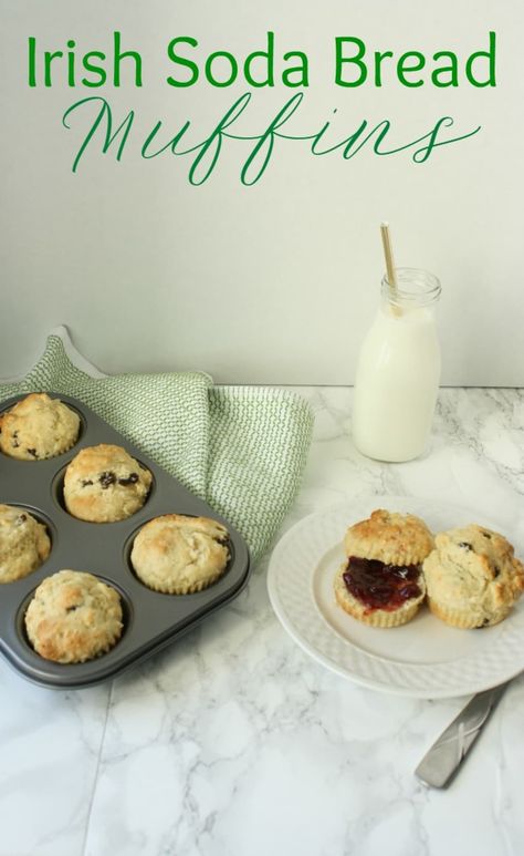 Irish Soda Bread Muffins | MomTrends Soda Bread Muffins, Irish Soda Bread Muffins, Irish Bread, Traditional Irish Soda Bread, Irish Cooking, Irish Soda Bread Recipe, Shopping Addict, Bread Muffins, Bakery Ideas