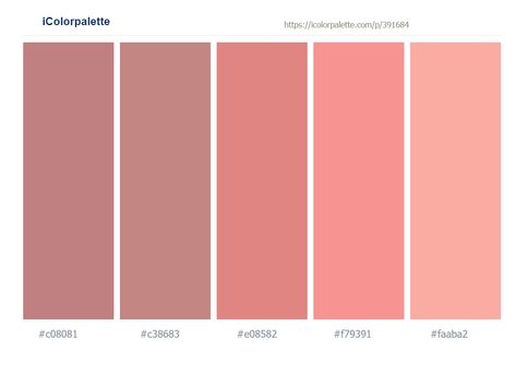 Pink New York, Winter Color Palette, Rose Peach, Rosy Brown, Light Coral, Rose Bud, Blue Colour Palette, Old Rose, Popular Color