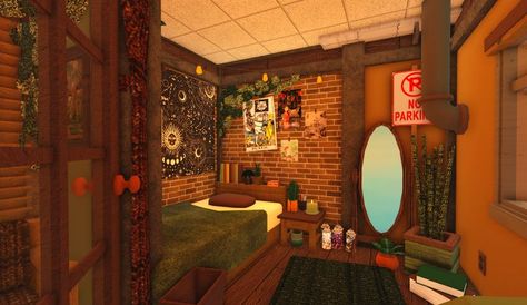 bloxburg town apartment bedroom - do not repost pls Cottage Bedroom Bloxburg, Bloxburg Emo House, Bedroom Ideas Alt, Blocksburg Room Ideas, Bloxburg Orphanage, Bloxburg House Ideas 2 Floor Layout, Apartment Bloxburg, Blocksburg Ideas, Town Apartment