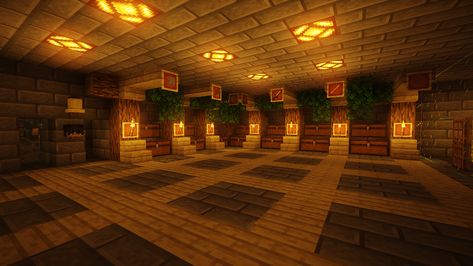 Minecraft Warehouse Design, Magazyn W Minecraft Ideas, Minecraft Corridor, Minecraft Warehouse Ideas, Minecraft Loft, Minecraft Armory Room, Minecraft Warehouse, Minecraft Bunker, Interior Design Minecraft