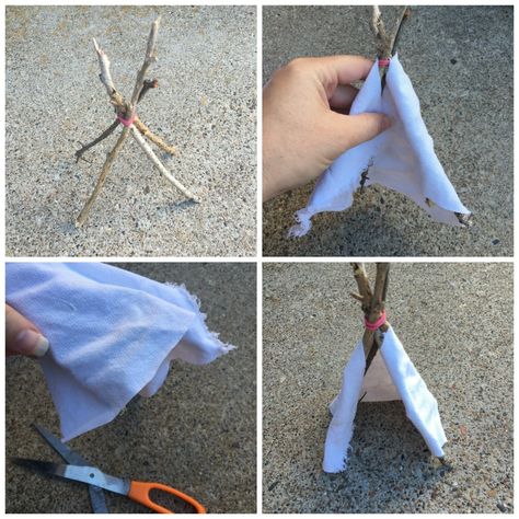 Construct a Quick Mini Teepee for Play – Be A Fun Mum Teepee Project For School, Teepee Craft, Tent Craft, Pencil Topper Crafts, Native American Projects, Diy Teepee, Thanksgiving Crafts Preschool, Summer Camp Crafts, Teepee Tent