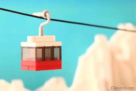 Ski Lift Gondola Lego Library, Gondola Lift, Lego Winter Village, Lego Winter, Lego Club, Micro Lego, Micro Scale, Amazing Lego Creations, Lego Creative