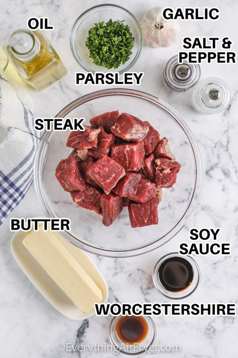 Tender And Juicy Garlic Butter Steak Bites, Air Fryer Steak Bites And Peppers, Airfryer Steak Bites Recipes, Keto Steak Bites Air Fryer, Easy Air Fryer Steak Bites, Garlic Steak And Potatoes Air Fryer, Steak Bites Recipes Air Fryer, Air Fry Steak Bites, Air Fryer Garlic Steak Bites