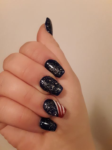 Black American Flag Nails, American Flag Nails, Nail Fashion Trends, Nails Kids, Flag Nails, Black American Flag, Fall Nail Trends, Winter Nails Acrylic, Nails For Kids