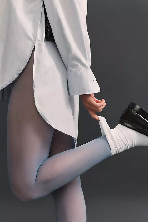 Blue Tights, Colored Tights, Anthropologie Accessories, Sheer Tights, Fashion Tights, Inspiration Mode, Editorial Fashion, Fashion Inspo Outfits, A Woman