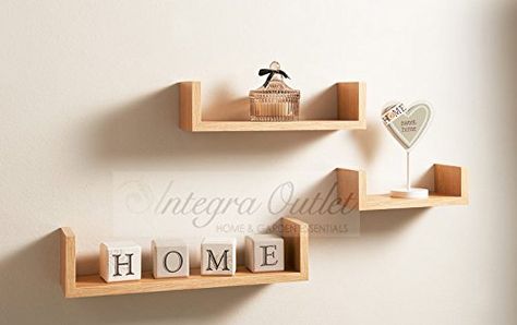 Set Of 3 Different Sizes U Shaped Wooden Floating Shelf Available in black,White (Oak) Floating Shelf Under Tv, Shelves Around Tv, Float Shelf, Floating Shelves Entertainment Center, Shelves Living Room, Shelf Arrangement, Long Floating Shelves, Floating Shelves Bedroom, Reclaimed Wood Floating Shelves