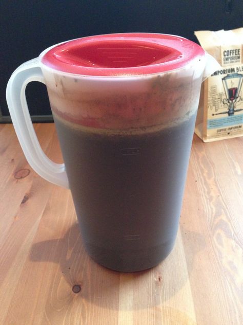 How to: Iced Coffee at Home #ColdBrew #IcedCoffee #Coffee Bulk Iced Coffee Recipe, Iced Coffee Pitcher Recipe, Coffee Recipes Coldbrew, Iced Coffee Pitcher, Pitcher Of Iced Coffee, Make Ice Coffee At Home, Ice Coffee Homemade, How To Make Iced Coffee At Home, Vanilla Iced Coffee Recipe