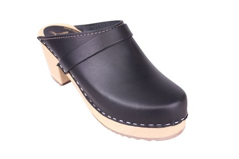 Lotta From Stockholm Torpatoffeln Swedish Clogs : High Heeled Clog in Black Leather US 9 M / EUR 40 Lotta From Stockholm Clogs, Lotta From Stockholm, High Heel Clogs, Swedish Clogs, Wooden Clogs, Clog Heels, Womens Mules, Leather Clogs, Womens Clogs