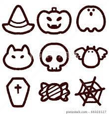 Cute Halloween icon set line drawing - Stock Illustration [66928127] - PIXTA Pumpkin Doodle, Halloween Icon, Pumpkin Vector, Money Images, Halloween Icons, Doodle Drawings, Cute Halloween, Icon Set, Face Painting