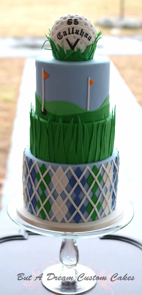 Ball Birthday Cake, Golf Themed Cakes, Ideas For Birthday Cake, Golf Birthday Cakes, Golf Birthday Gifts, Golf Cake, Dad Birthday Cakes, Golf Birthday Party, 60th Birthday Cakes