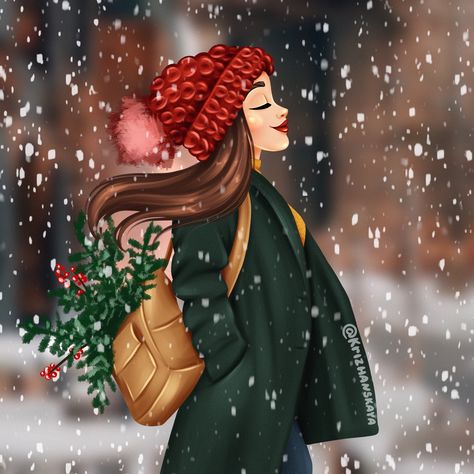 #procreate #procreatedrawing #digitaldrawing #digitalillustration #girl #portrait #sketch #art #drawing #illustration #illustrationartists #illustratorsoninstagram #illustrator #cartoon #disney #winter #wintervibes #christmas #christmasgifts #christmasvibes Winter Illustration, Christmas Feeling, Girly Drawings, Hello Winter, Winter Girls, Winter Art, Illustration Girl, Dreamy Art, Girls Illustration