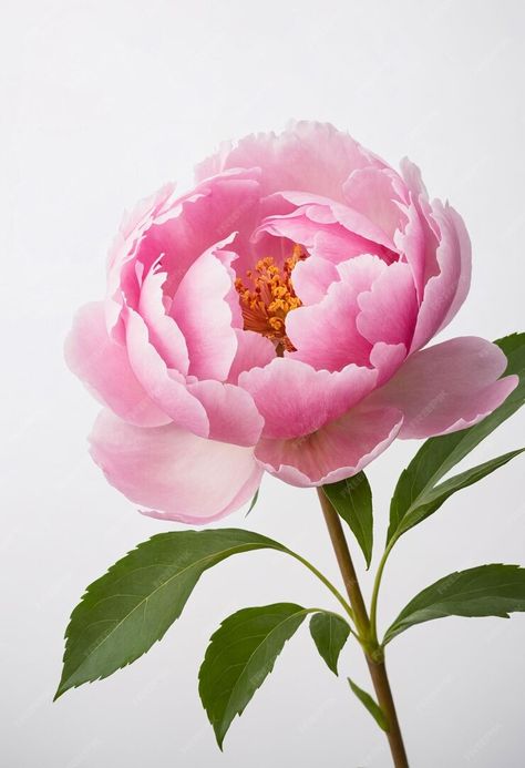 Premium Photo | Pink peony flower isolated on white background Peonies Reference Photo, Flowers Reference Photo, Peony Flower Aesthetic, Flower Reference Photo, Peony Photo, Pretty Flowers Photography, Flower References, Flower Reference, Peony Leaves