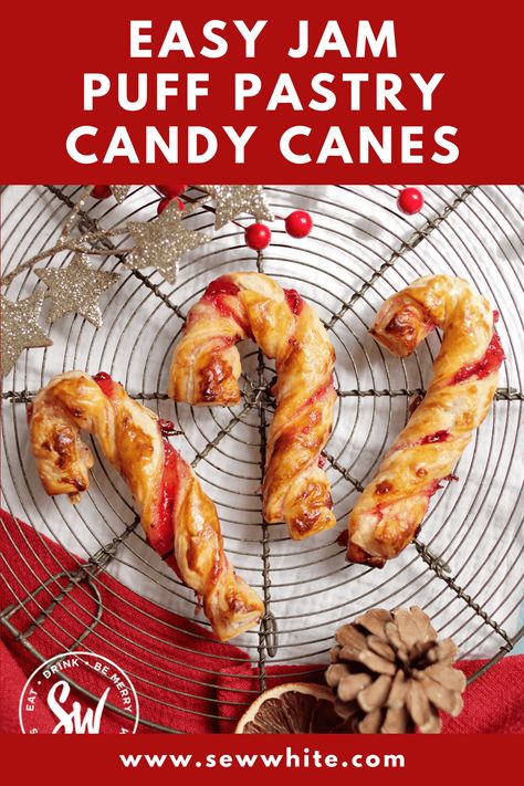 Learn the quick and easy way to make delicious jam puff pastry candy cane pastries in just 30 minutes. Impress your friends and family with this festive treat in no time! Once you try these Christmas jam puff pastry twists, you won't be able to stop. Candy Cane Pastry, Jam Puff Pastry, Easy Puff Pastry Desserts, Pastry Twists, Peppermint Crisp Tart, Puff Pastry Twists, Gingerbread Man Recipe, Peppermint Crisp, Easy Jam