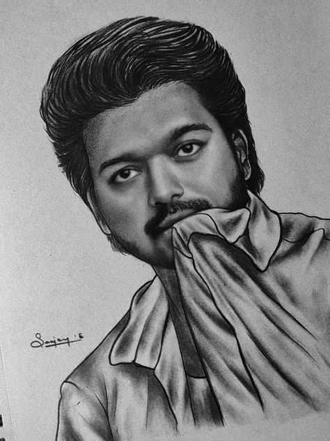 Vijay Thalapathy Pencil Sketch, Actors Drawing Pencil Easy, Vijay Drawing Pencil, Thalapathy Vijay Drawing, Actors Sketch, Vijay Drawing, Movie Character Sketch, Movie Character Drawings, Vikram Movie