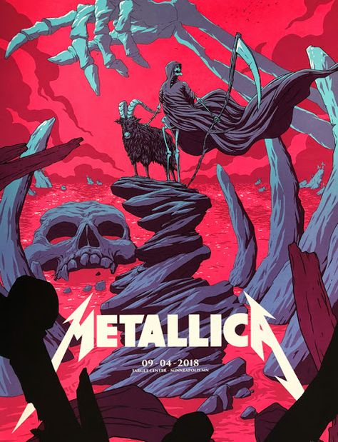 The Geeky Nerfherder: #CoolArt: 'Metallica at Minneapolis MN' print by Florey Minneapolis, Metallica, Skeleton, Pencil, Concert, Music, Art