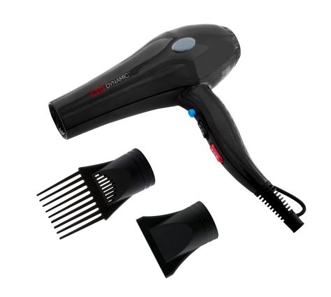 PRICES MAY VARY. QUICK DRYING BLOW DRYER: Create brilliant shine with CHI Dynamic Hair Dryer boasting an AC motor that generates 1875 watts of powerful airflow and heat, making drying time quick & quiet. The cool-shot button helps to lock-in styles with added shine. FEATURES: The ergonomic handle design provides comfort and balance during styling. The comb attachment smooths highly-textured hair, and an air concentrating nozzle helps direct airflow for faster styling. CHI HAIR DRYERS: CHI hair d Hair Dryer For Curly Hair, Hair Attachments, Dynamic Hair, Chi Hair, Blow Dryer With Comb, Chi Hair Products, Best Hair Dryer, Hair Dryers, Voluminous Hair