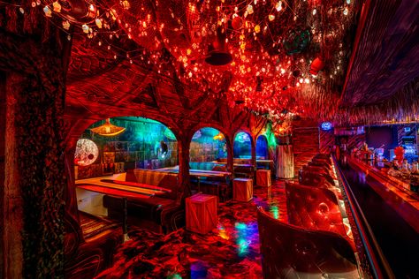 Paradise Lost is now open in the East Village Halloween Bars, Hibiscus Syrup, Lost Village, Halloween Bar, Nyc Bars, Paradise Lost, Fruity Drinks, Cultural Appropriation, Colorful Space