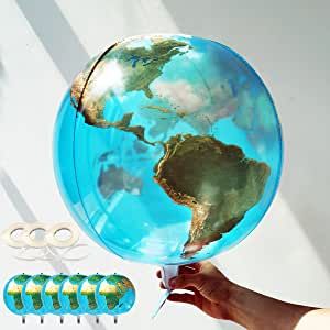 Amazon.com: Eanjia Planet Earth 6pcs Globe Jumbo 16" Bubble Party Balloons (Crytal Earth) : Home & Kitchen Orb Balloons, Galaxy Balloons, Around The World Theme, Bubble Party, Birthday Garland, Bubble Balloons, Kids Toy Gifts, Mylar Balloons, Gifted Kids