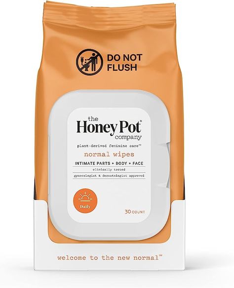 The Honey Pot Company - Feminine Wipes - Daily PH Balancing, Fragrance & Sulfate Free Feminine Care Wipes for Intimate Parts, Body, or Face. At Home or On the Go Cleansing Wipes Honey Pot Wipes, 33 Birthday, The Honey Pot, Feminine Wipes, Period Kit, Issa Vibe, Future Bedroom, Feminine Wash, Body Hygiene