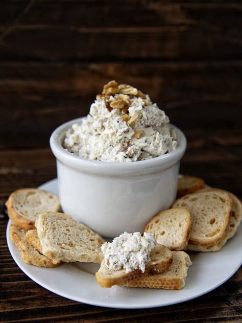 Feta Walnut Dip Walnut Dip Recipe, Walnut Dip, New Oven, Feta Dip, Nice Person, Football Party Food, Browned Butter, Recipes Appetizers And Snacks, Cheese Balls